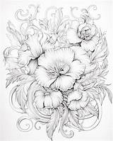 Fancy Floral Design Coloring Print  Premium AI Generated Image sketch template