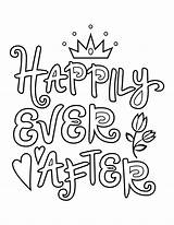Printable Happily Ever After Coloring Page sketch template