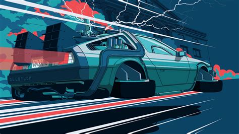 Back To The Future Car Illustration 4k Wallpaper,HD Artist Wallpapers,4k Wallpapers,Images ...