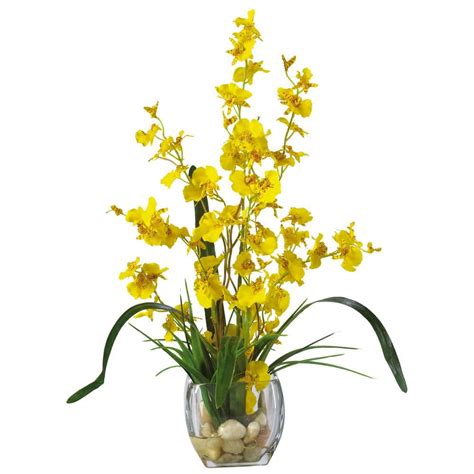 Nearly Natural 45 in. H Yellow Forsythia with Vase Silk Flower ...