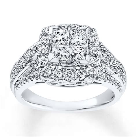 Jared - Diamond Engagement Ring 1-3/8 ct tw Princess-cut 14K White Gold