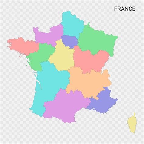Premium Vector | Isolated colored map of france