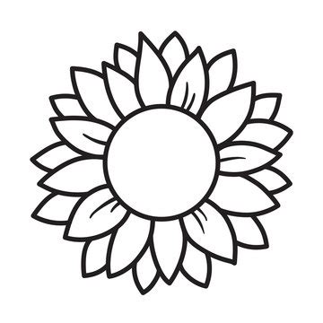 Sunflower Clipart Sunflower Outline Pencil And In Color - Infoupdate.org