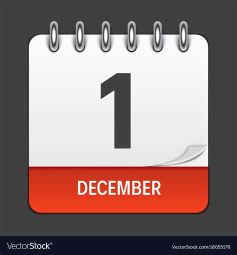 December 1 calendar daily icon Royalty Free Vector Image