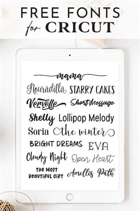 Cricut Font List 2024 Free - Aviva Caritta