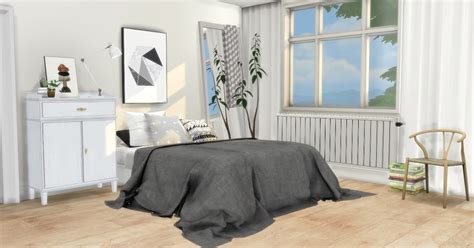 Sims 4 CC's - The Best: Bed, Blanket, Pillows and Decorative Clothing by MXIMS