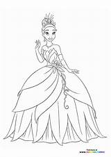 Tiana Disney Princess  Coloring Pages For Kids sketch template