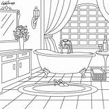 Coloring Bath Room Pages sketch template