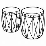 Bongos Colorear Bongo Malvorlage Instrumentos Kleurplaat Musicales  sketch template