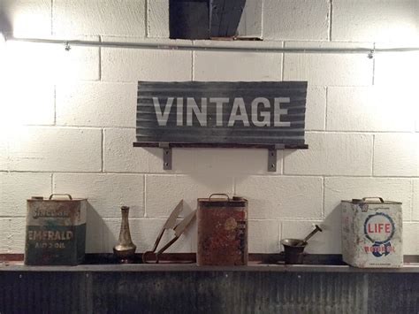 Vintage Industrial Sign, Corrugated Metal Sign | Vintage industrial ...