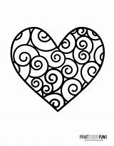 Heart Pattern Coloring Pages sketch template