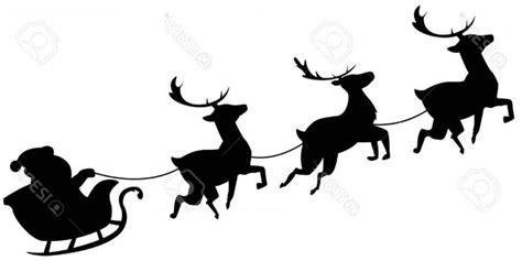 Santa Sleigh Flying Silhouette