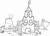 Simple Sand Castle Coloring Pages sketch template