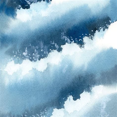 Ocean waves in watercolor