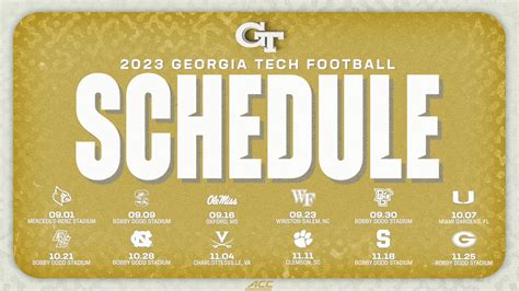 Georgia Tech’s 2023 Football Schedule Finalized – Football — Georgia Tech Yellow Jackets