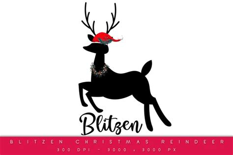 Blitzen Christmas Reindeer Clipart