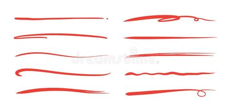 Red Brush Stroke Underline. Marker Pen Highlight Stroke Stock Vector ...