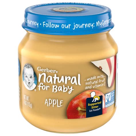 Save on Gerber Natural for Baby Stage 1 Food Apple Natural Order Online Delivery | GIANT