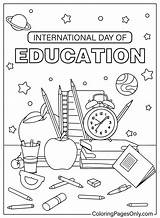 Free International Day Of Education Coloring Page  Printable sketch template