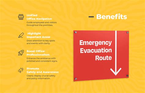 Emergency Evacuation Route Sign Template in PDF, Word, Google Docs ...