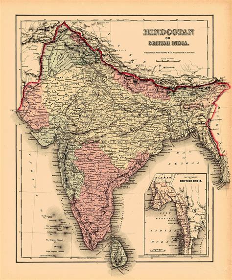 Map Of India 1857 Photograph by Andrew Fare