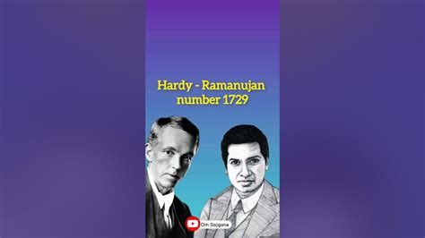 Hardy Ramanujan number 1729 😯| #ramanujan #mathematician #story - YouTube