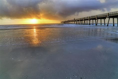 A Jacksonville Beach Sunrise - Florida - Ocean - Pier Photograph by Jason Politte - Fine Art America