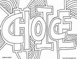 Choice Word Doodle Coloring page Printable sketch template