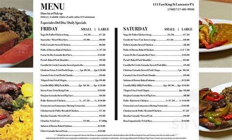 Menu - Lancaster PA's La Cocina Restaurant | Sirved