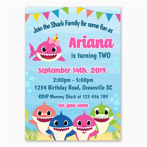 Baby Shark Birthday Invitation for Girls – Easy Inviting