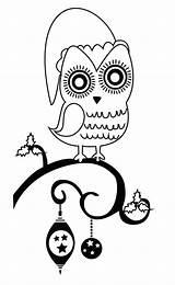 Cute Christmas Owl Coloring Page  Free Printable Pages For Kids sketch template