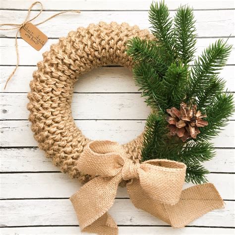 Knitted Wreath PDF Pattern Easy Pattern DIY Holiday | Etsy