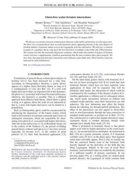 (PDF) Ghost-free scalar-fermion interactions