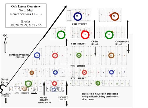 Oaklawn Cemetery Layout Maps, Wise County TX