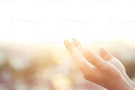 Human hands open palm up worship Praying with faith and belief in God ...