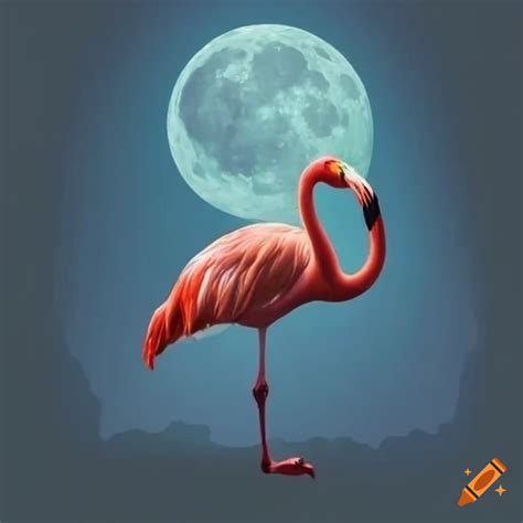 Flamingo on the moon on Craiyon