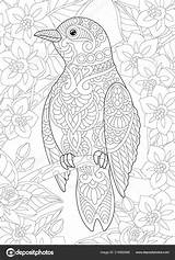 Coloring Page With Bird In The Garden Stock Vector By ©Sybirko 319992988 sketch template