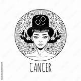 Cancer zodiac sign Artwork Adult coloring Book Page Beautiful  sketch template
