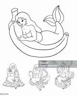 Set Of Beautiful Mermaids Coloring Page For Kids Digital Stamp Cartoon  sketch template