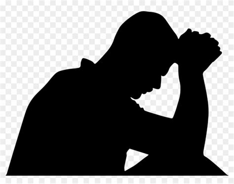 Praying Hands Prayer Religion Silhouette Man - Man Praying Silhouette Png - Free Transparent PNG ...