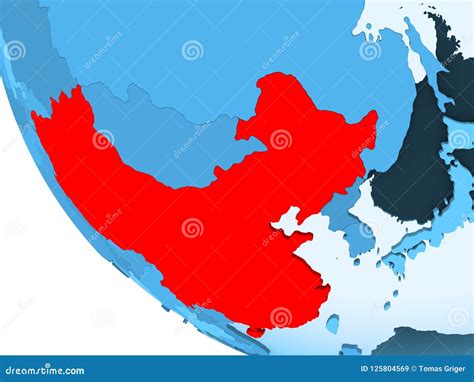 China on Blue Political Globe Stock Illustration - Illustration of china, symbol: 125804569