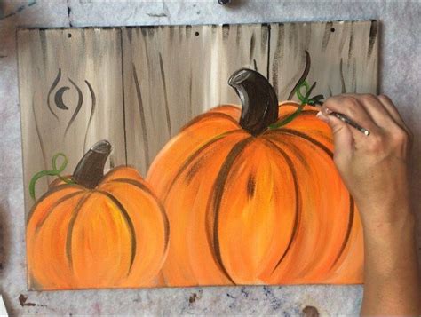 How To Paint Pumpkins On Canvas - Step By Step Painting | Pumpkin canvas painting, Fall canvas ...