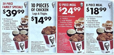 KFC - Kentucky Fried Chicken Coupons Deals - Expires 5/22/2023