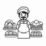 Skillful Baker Artwork To Color  Coloring Page sketch template