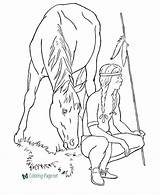 Native American Horseback Coloring Pages sketch template