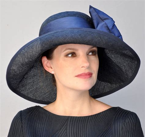 Wedding hat, Women's Navy Hat, Formal Navy Hat, Church Hat, Ladies Navy ...