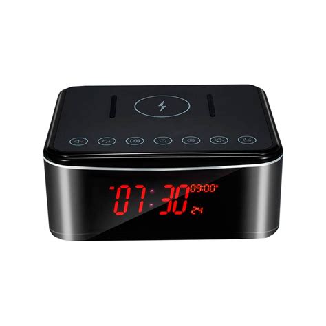 Wireless Charging Station Hidden Clock Camera WIFI