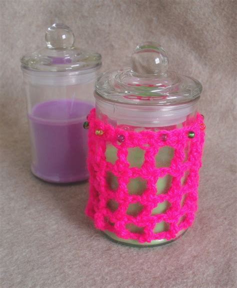 Candle Deco Covers Crochet Candle Cover Colorful Decorative - Etsy