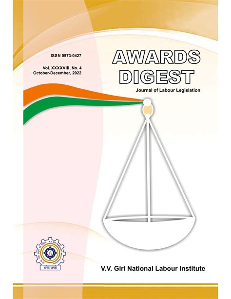 Awards Digest October- December 2022 | V. V. Giri National Labour Institute, Noida, Uttar ...