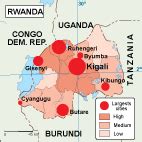 Rwanda population map. EPS Illustrator Map | Vector maps